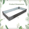 Large outdoor metal planter box measuring 8ft x 4ft x 1ft, ideal for growing vegetables, herbs, and flowers.