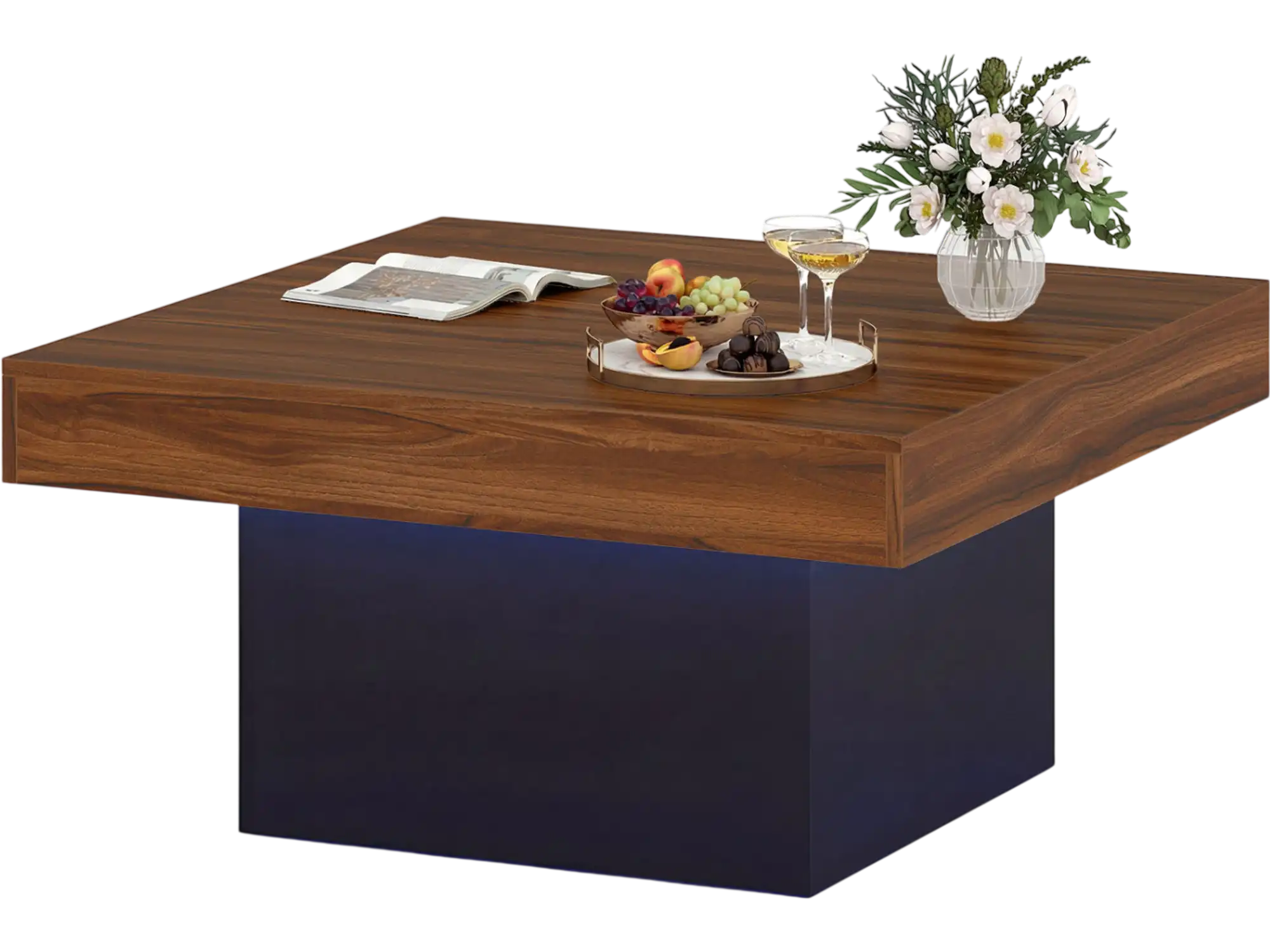Costway LED Coffee Accent Table 35231327 New