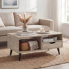 Coffee Table with Storage Rustic Rectangle Center Table-Natural - Gallery View 1 of 10