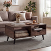 Coffee Table with Storage Rustic Rectangle Center Table-Walnut - Gallery View 1 of 10