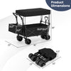 Collapsible wagon with removable canopy, detachable storage bag, and adjustable handles, ideal for outdoor use.