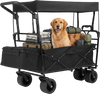 Collapsible wagon with removable canopy, spacious 100-liter capacity, and all-terrain wheels for outdoor adventures.