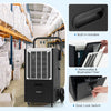 140 pints commercial dehumidifier with pump, removable filter, and built-in handles for easy mobility in crawl spaces.