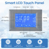Smart LCD touch panel of the Freestanding Commercial Ice Maker with clear display and adjustable ice thickness settings.