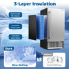 Commercial under counter ice maker with 90 lbs/day output, featuring 3-layer insulation for slow melting ice.
