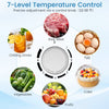 7-level temperature control knob on the compact mini fridge for precise adjustments of food preservation and chilling.
