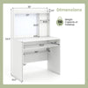 Compact office computer desk with hutch and whiteboard, featuring adjustable shelves and pull-out keyboard tray for.