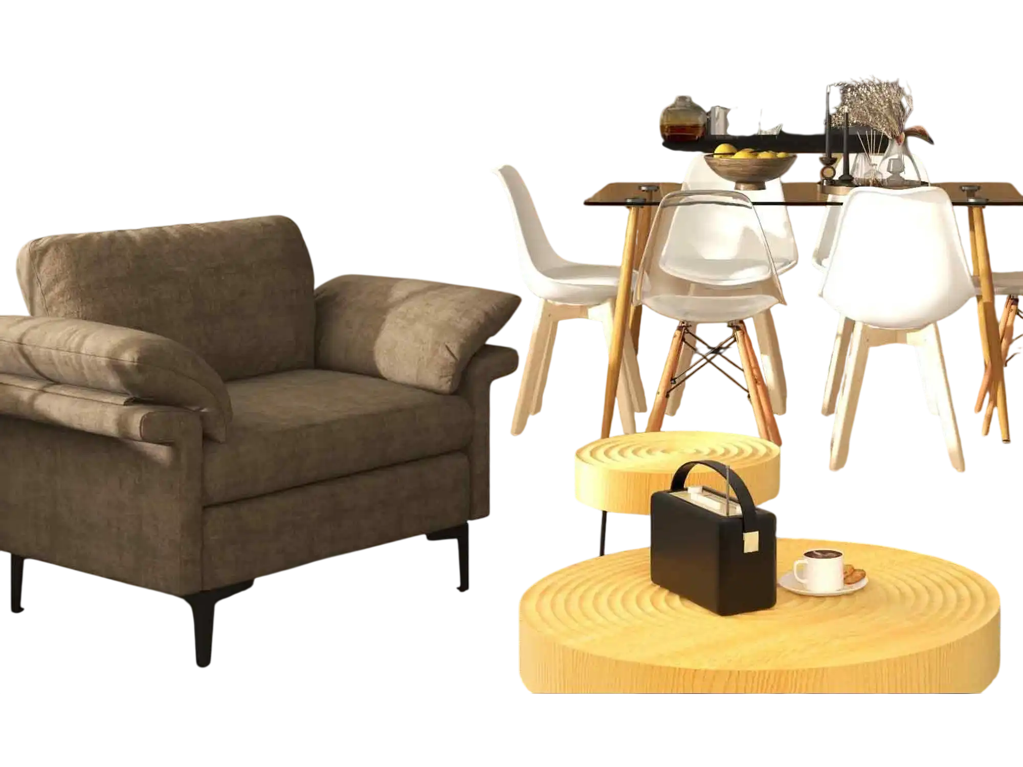 Costway 5-Piece Modern Dining Table & Chairs Set 17299252 New