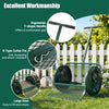Compost spreader with 24-inch metal mesh basket, ergonomic T-handle, and large door for easy filling and emptying.