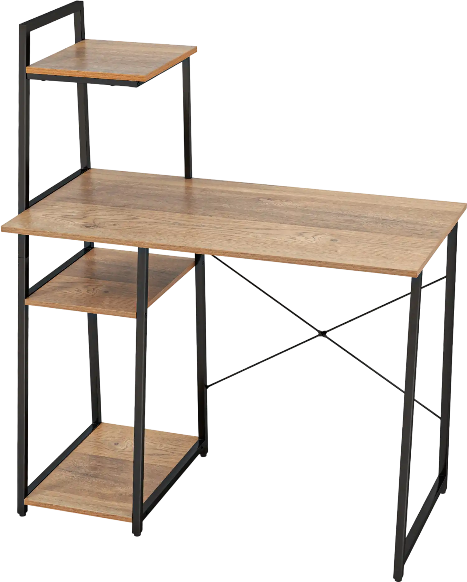 Costway Computer Desk with Shelves 3-Tier Storage Bookshelf 63017954 New