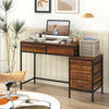 Computer Desk with 5 Drawers Home Office Desk with Side File Cabinet-Rustic Brown - Gallery View 1 of 9