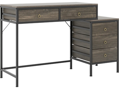 Costway Computer Desk Home Office Desk w/ 5 Drawers Side File Cabinet 52397509 New