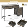 Compact computer desk with a grey wood finish and side file cabinet, showcasing 5 drawers for efficient office.