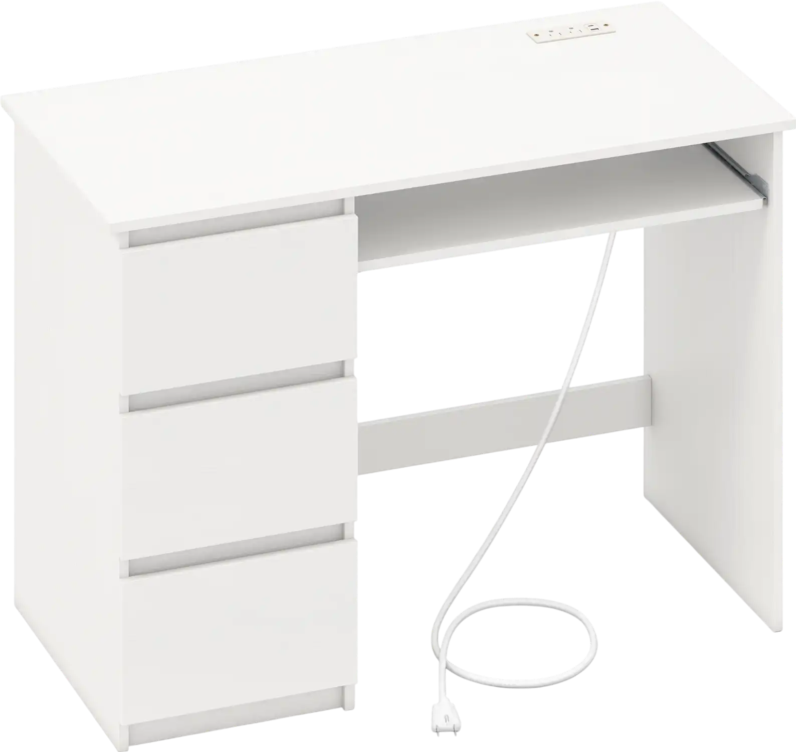 Costway Computer Desk Power Outlet Keyboard Tray 3 Drawers 16983475 New