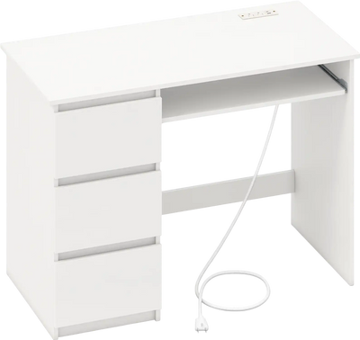 Costway Computer Desk Power Outlet Keyboard Tray 3 Drawers 16983475 New