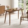Walnut computer desk with rubber wood legs features a spacious tabletop, ideal for studying, dining, or working.