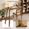 Computer desk with rubber wood legs features a spacious walnut tabletop, ideal for studying, gaming, or dining.