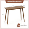 Walnut computer desk with rubber wood legs, featuring a spacious tabletop and safe round corners for versatile use.