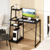 Computer Desk with Shelves and 3-Tier Storage Bookshelf-Black - Gallery View 1 of 9