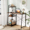 Computer Desk with Shelves and 3-Tier Storage Bookshelf-Brown - Gallery View 1 of 10