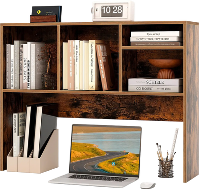 Costway Desktop Bookcase Bookshelf 4-Cubby Open Back 63817942 New