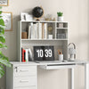 Computer Desktop Bookcase with 4 Cubbies and Open Back Compartment-White - Gallery View 1 of 10