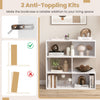 Concave bookshelf in white with 3 open shelves and anti-toppling devices for enhanced stability in any living space.