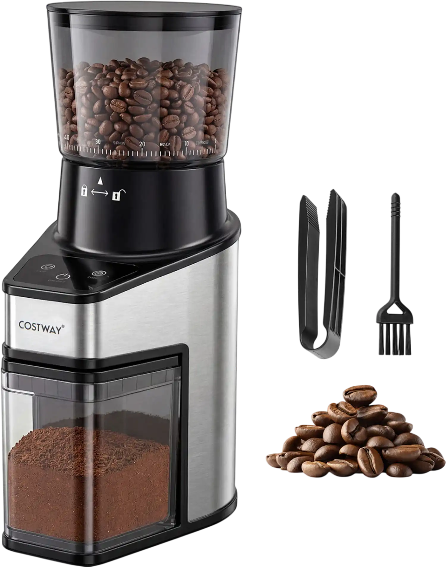 Costway Conical Burr Coffee Grinder Digital Display 60 Grind Settings 47033753 New
