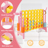 Colorful 4-in-a-Row Connect Game with basketball hoop and ring holders, designed for indoor and outdoor fun.