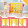 Colorful 4-in-a-Row Connect Game in pink, featuring basketball hoop and toss rings, perfect for indoor and outdoor fun.