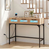 Console Table with LED Lighting and Charging Station for Living Room and Hallway-Natural - Gallery View 1 of 11