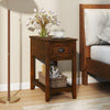 Contemporary Chair Side End Table Compact Table with Drawer Nightstand-Natural - Gallery View 1 of 9