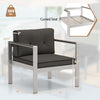 Contemporary gray sofa chair with WPC armrests, ergonomic design, and soft cushions for comfort in modern spaces.