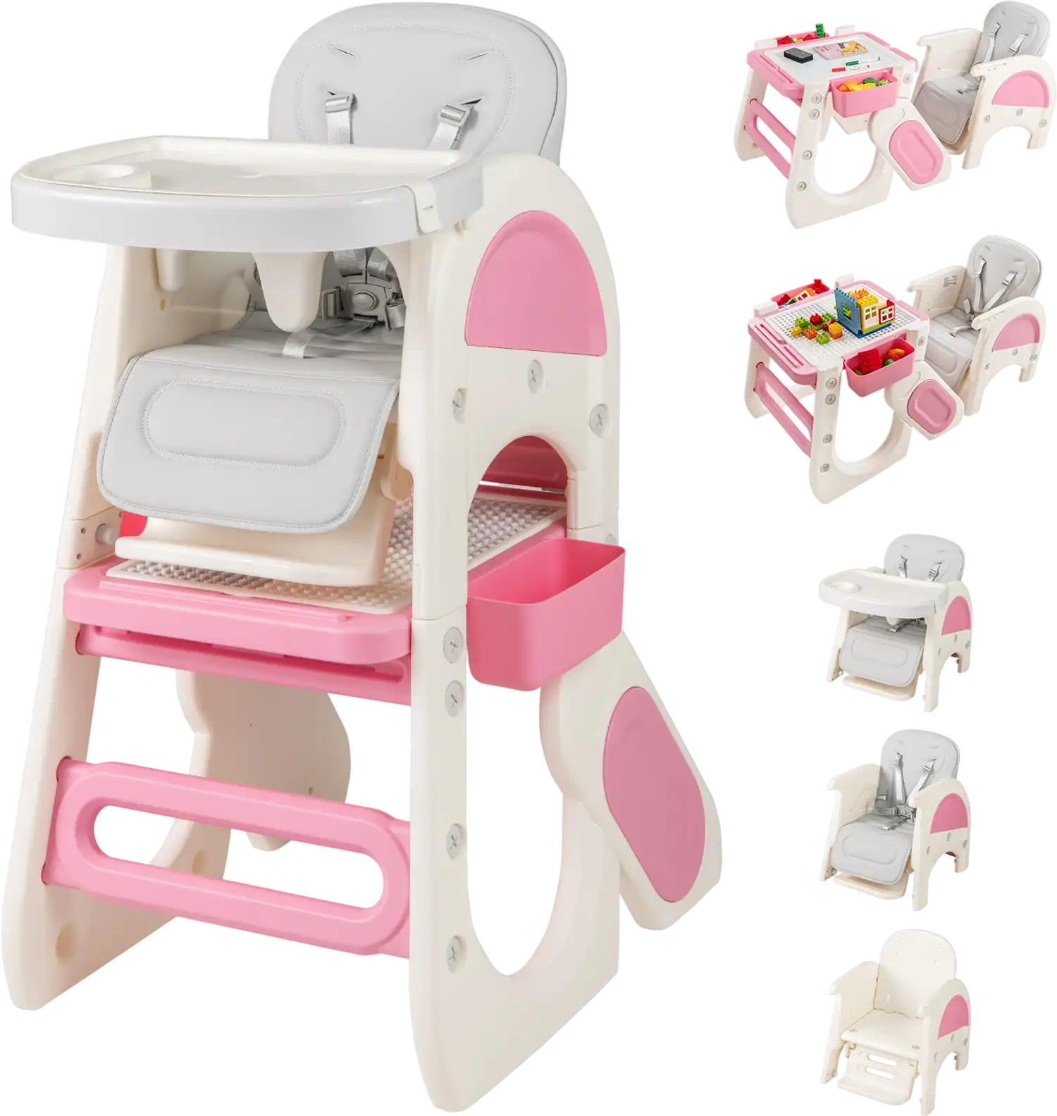 Costway Convertible Baby High Chair Double-Layer Tray Adjustable Backrest 27299806 New