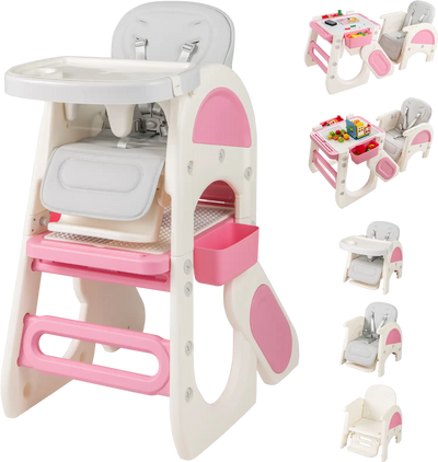Costway Convertible Baby High Chair Double-Layer Tray Adjustable Backrest 27299806 New