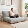 Convertible Bean Bag Floor Sofa with Machine-washable Corduroy Cover-Gray - Gallery View 1 of 11