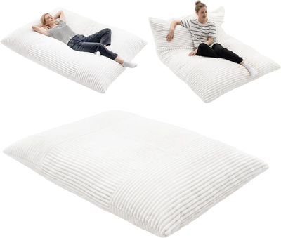 Costway Convertible Bean Bag Floor Sofa Chair Machine-Washable Corduroy Cover 72809760 New