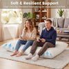 Convertible bean bag floor sofa in beige with premium corduroy cover and high-density foam, perfect for gaming or relaxing.