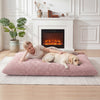 Convertible Bean Bag Floor Sofa with Machine-washable Corduroy Cover-Pink - Gallery View 1 of 11