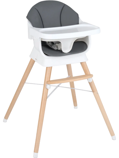 Costway Convertible Solid Wood Baby Toddler High Chair 3-Position Adjustable Tray 39167521 New