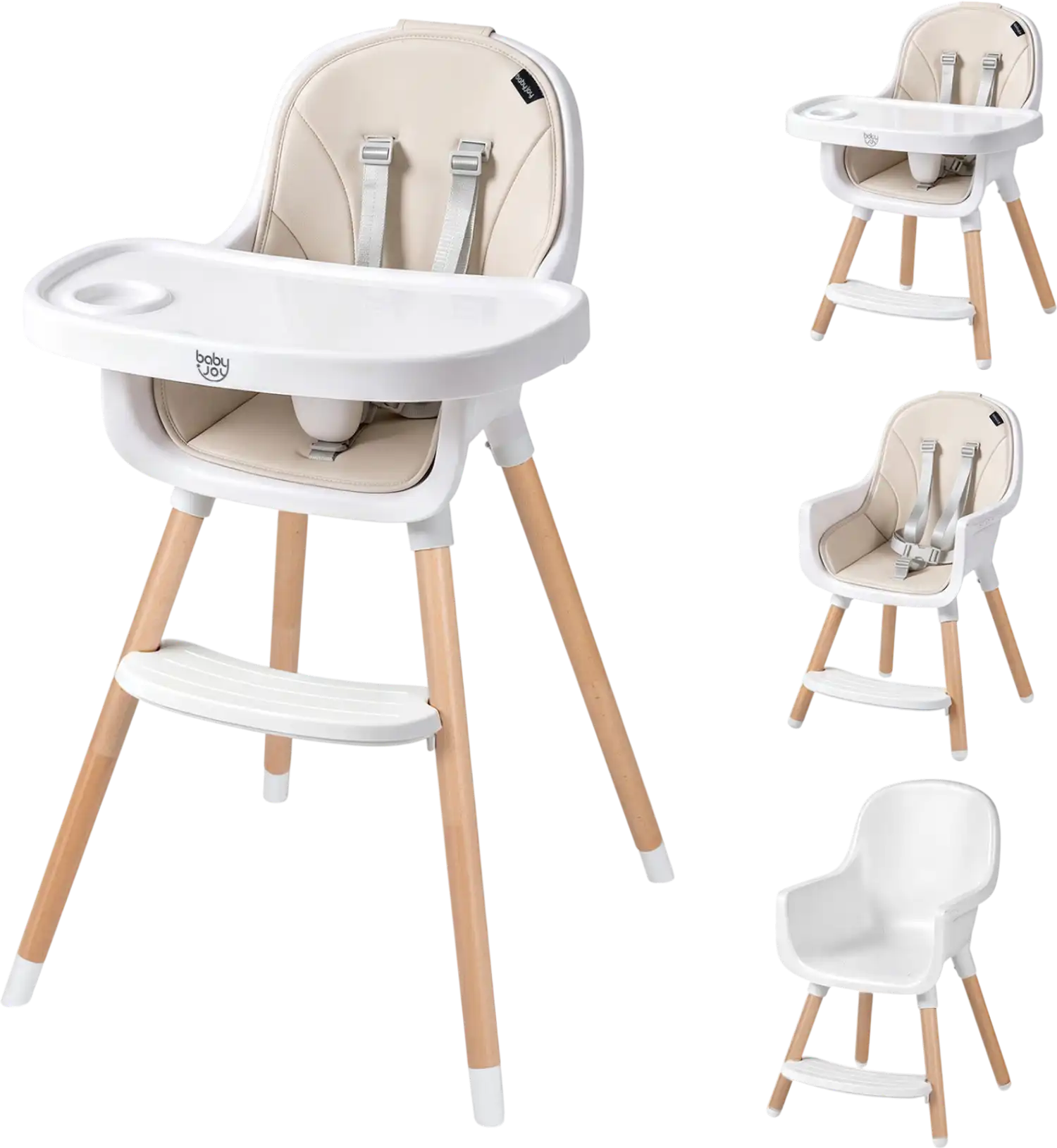 Costway Convertible High Chair w/ 5-Point Harness Babies Toddlers 15201857 New
