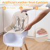 Removable artificial leather seat cushion for the beige convertible high chair, ensuring easy cleanup and comfort for children.