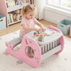 Convertible Kids Activity Table Set Toddler Easel with Erasable Whiteboard-Pink - Gallery View 1 of 11