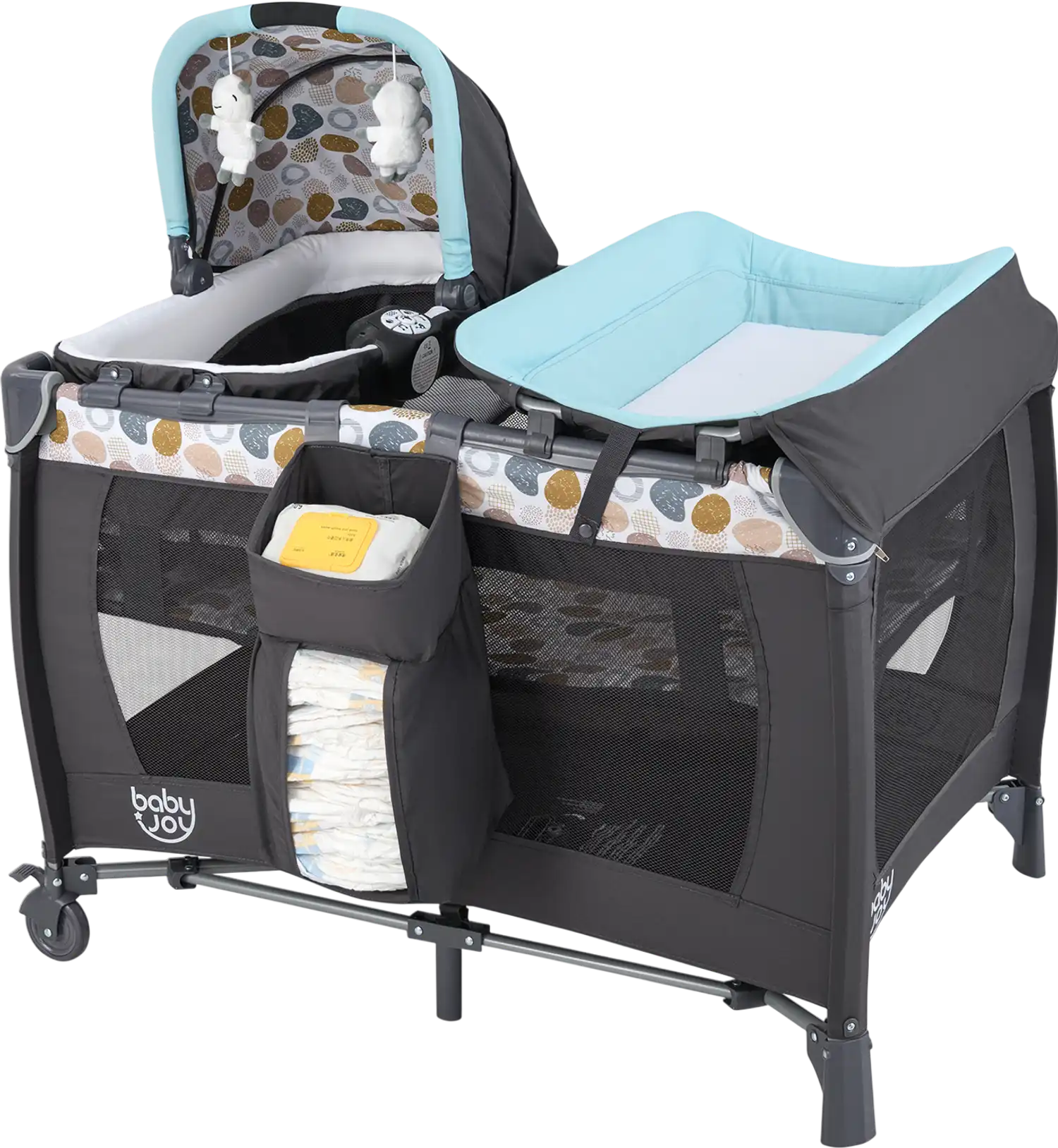 Costway 4-in-1 Convertible Portable Baby Playard Newborn Napper Music Toys 69437815 New
