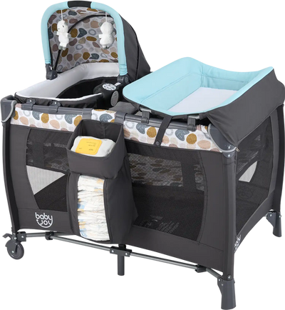 Costway 4-in-1 Convertible Portable Baby Playard Newborn Napper Music Toys 69437815 New