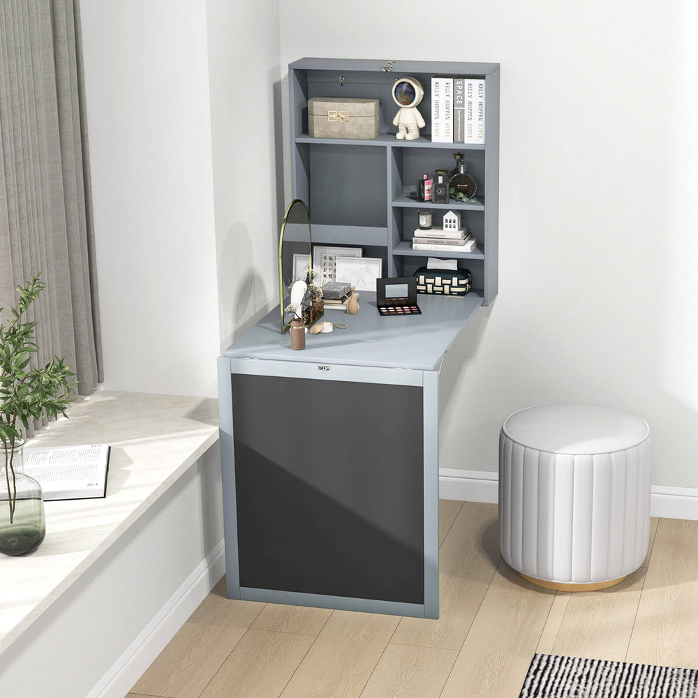 Convertible Wall Mounted Table with A Chalkboard-Gray - Gallery View 1 of 10