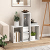 Geometric white convex bookshelf featuring 3 open shelves, anti-toppling device, and protective baffle for versatile storage.