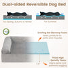 Dual-sided reversible dog bed featuring cooling gel memory foam and 7" thick high-density foam for medium dogs.