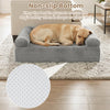 Cooling gel memory foam dog bed in light gray with non-slip bottom, ideal for medium dogs and easy to clean.