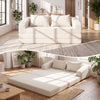 Corduroy Loveseat Sleeper Sofa with 2 Back Cushions for Living Room Bedroom Apartment-Beige - Gallery View 1 of 11